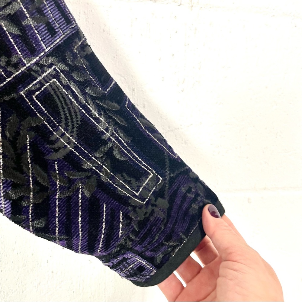 Patchwork Reversible Jacket Purple Black Brocade … - image 4
